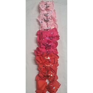 Boutique Heart Hair Bows 12pc Pink Red Glitter Heart Alligator Clips Girls New